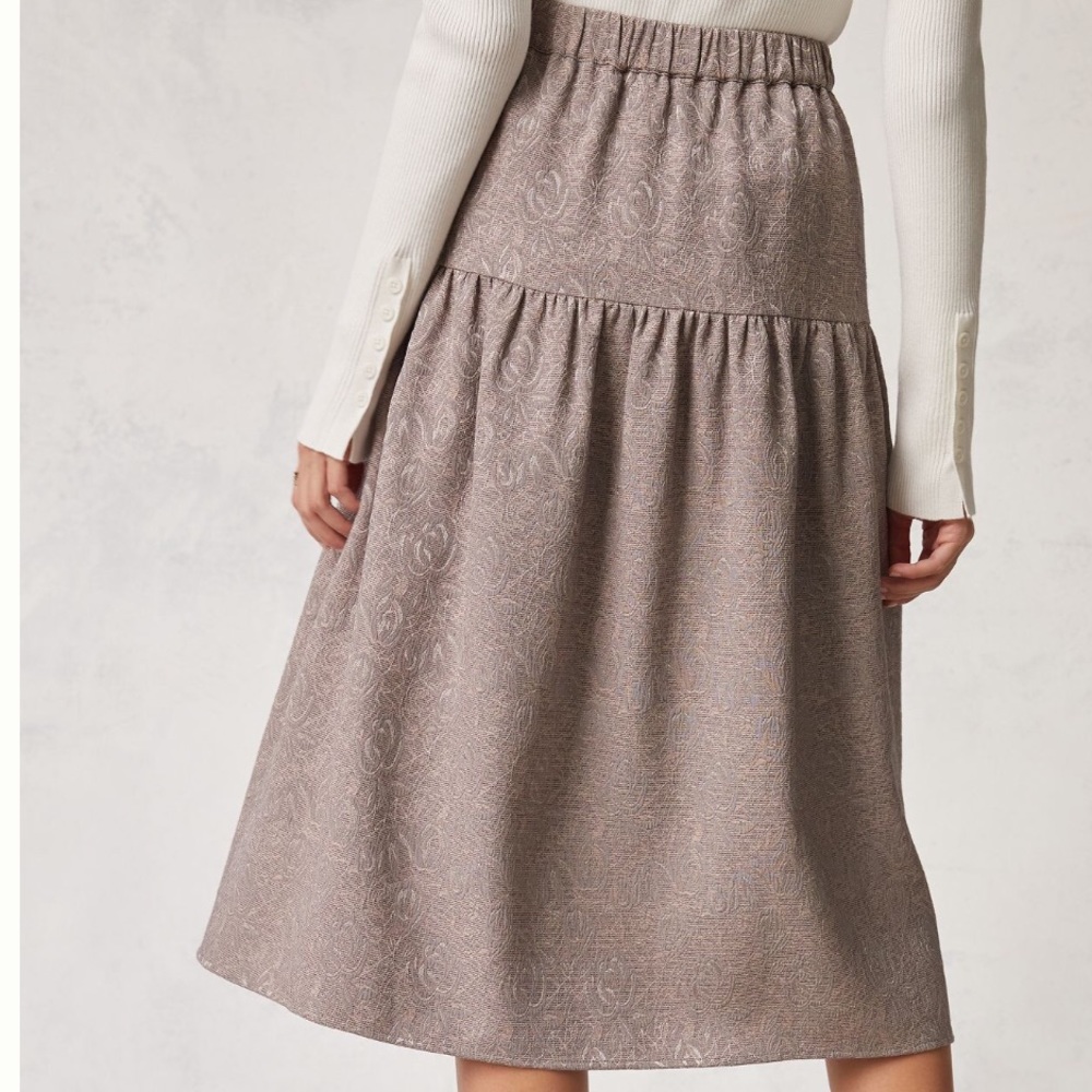NWT Anthropologie Jacquard A-Line Midi Skirt. Size medium. Size medium. - Picture 4 of 8